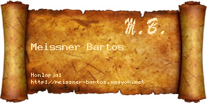 Meissner Bartos névjegykártya
